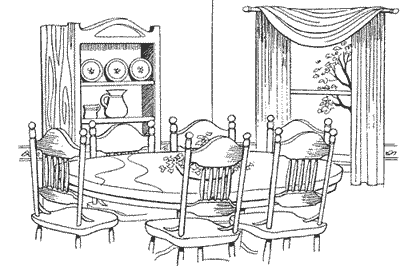 The dining room area