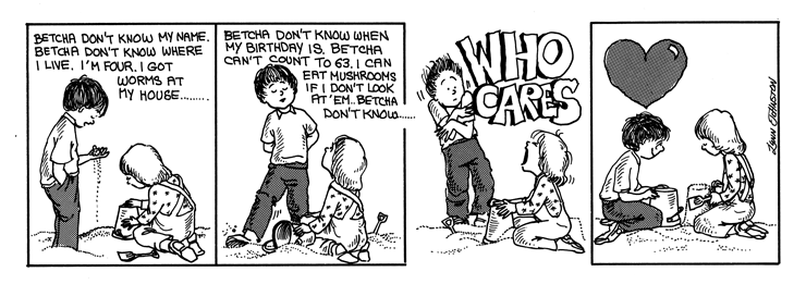 Michael tells Deanna about himself but she doesn't care.