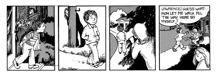 Elly follows Michael after saying he could walk to Lawrence's alone.